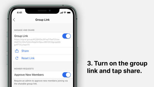 3. Turn on group link settings