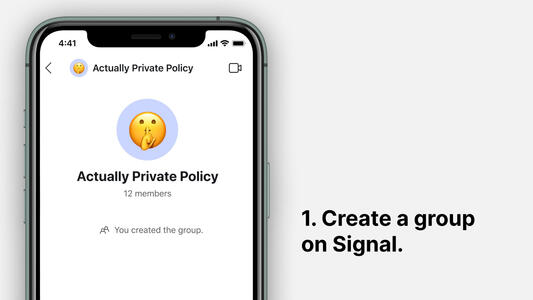 1. Create a group on Signal.